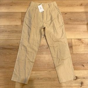 Anine Bing - Elyse Trouser in Oatmeal linen Straight Leg Size 36 US 4.